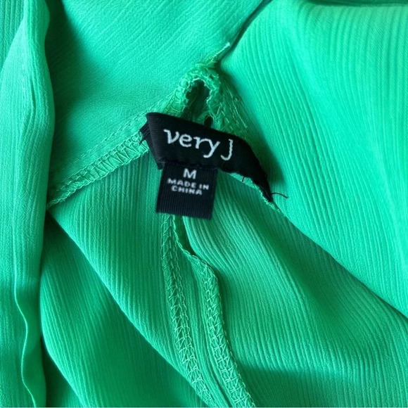 Women’s Green Chiffon Flowy Cross Knot Back Sleeveless Blouse Tank Top / Size M - Picture 5 of 7